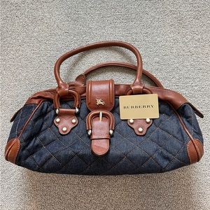 Authentic vintage Burberry Quilted Denim Purse